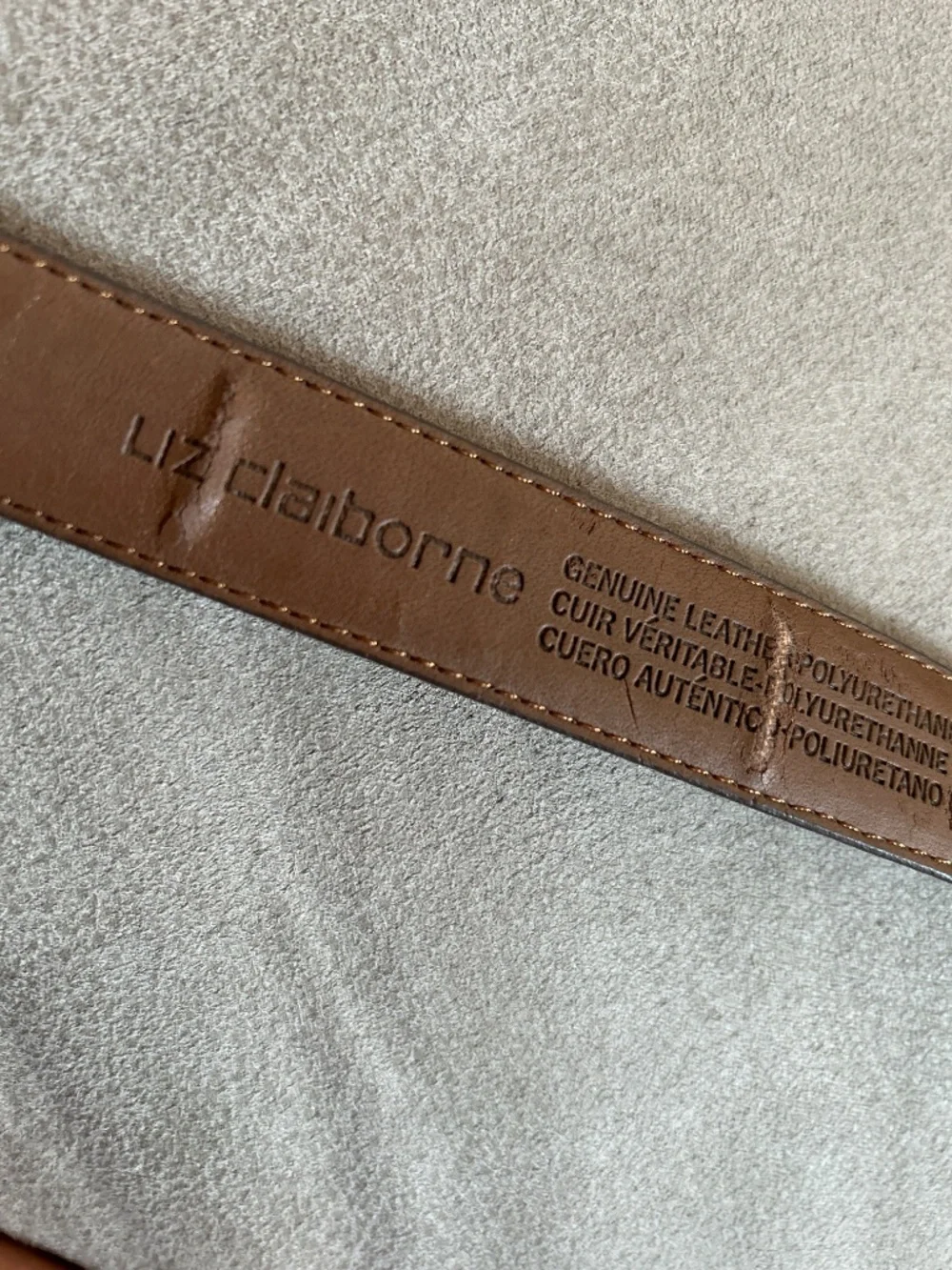Vtg Liz Claiborne brown leather belt